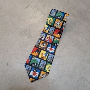 VTG 1997 Looney Tunes Stamp Collection Tie United State Postal Service Collab